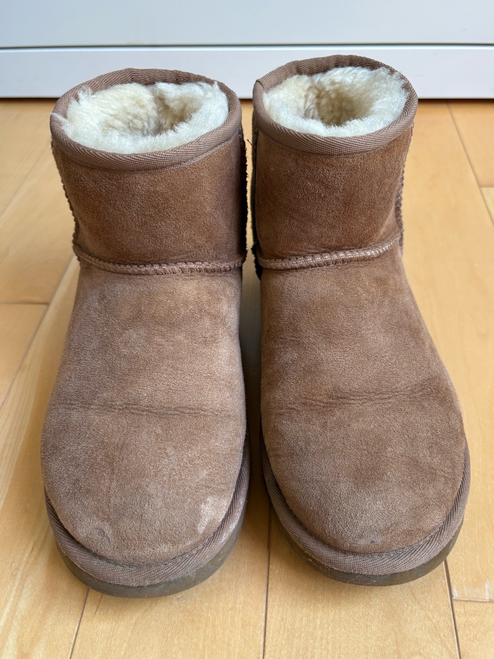 UGG Chestnut Brown Classic Mini Shearling-Lined Suede Boots